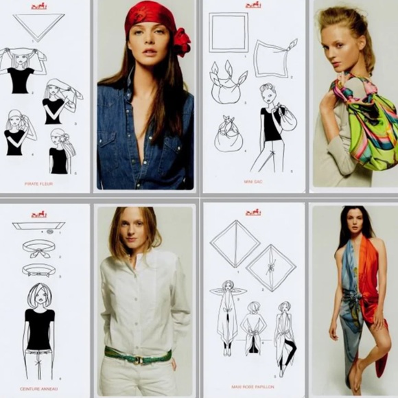 HERMES “Les Tuileries” Blue and Gold Silk Scarf - Picture 11 of 13